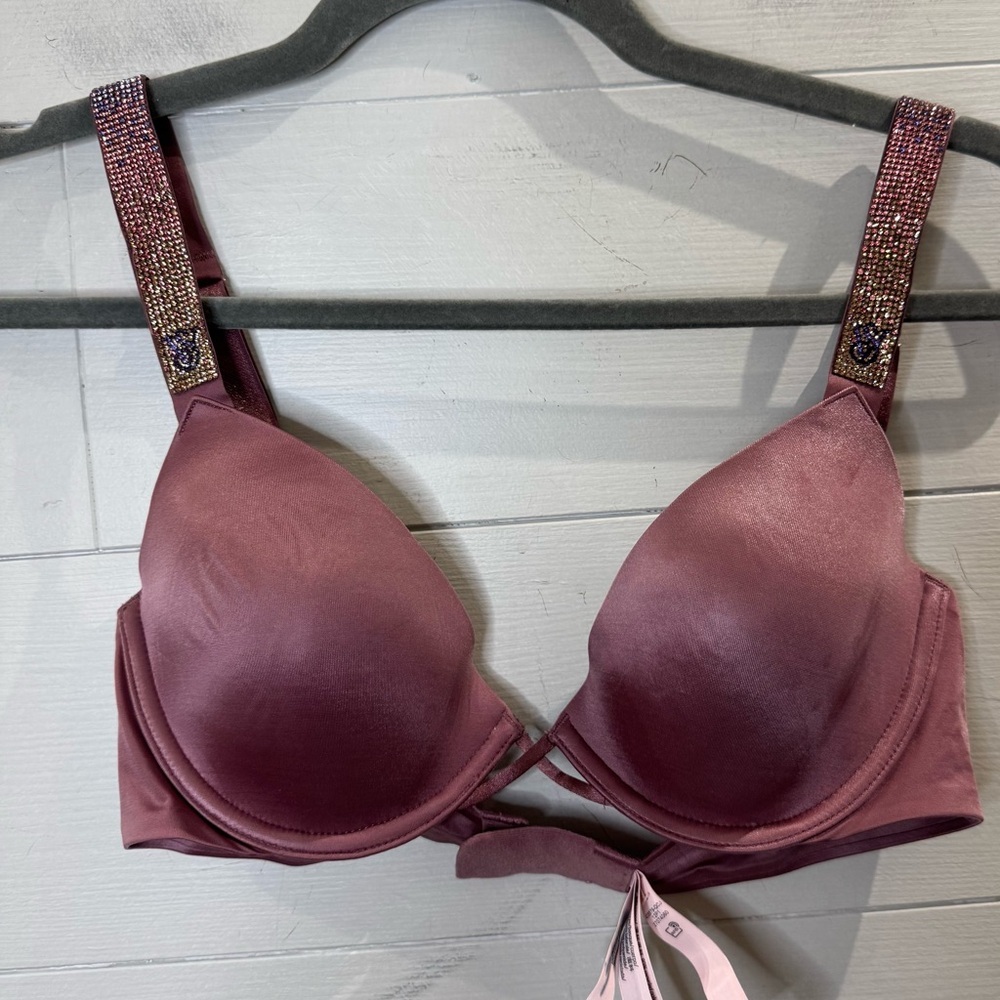 Victoria's Secret Very Sexy Low Cut Demi Elegant Mauve Embellished Women's Bra